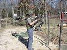 Student using metal detector. 