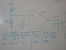 A schematic with the properties of a light sensing circuit.