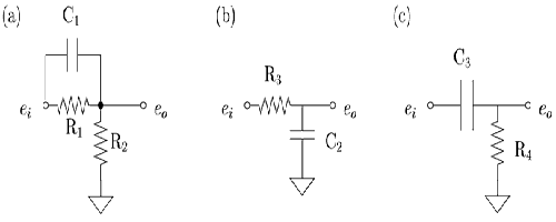 Examples of simple first order electrical circuits.